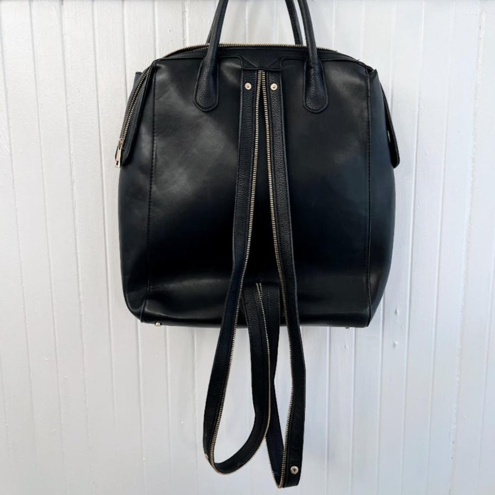 Target Black Leather Backpack With Tech Laptop Sl… - image 4